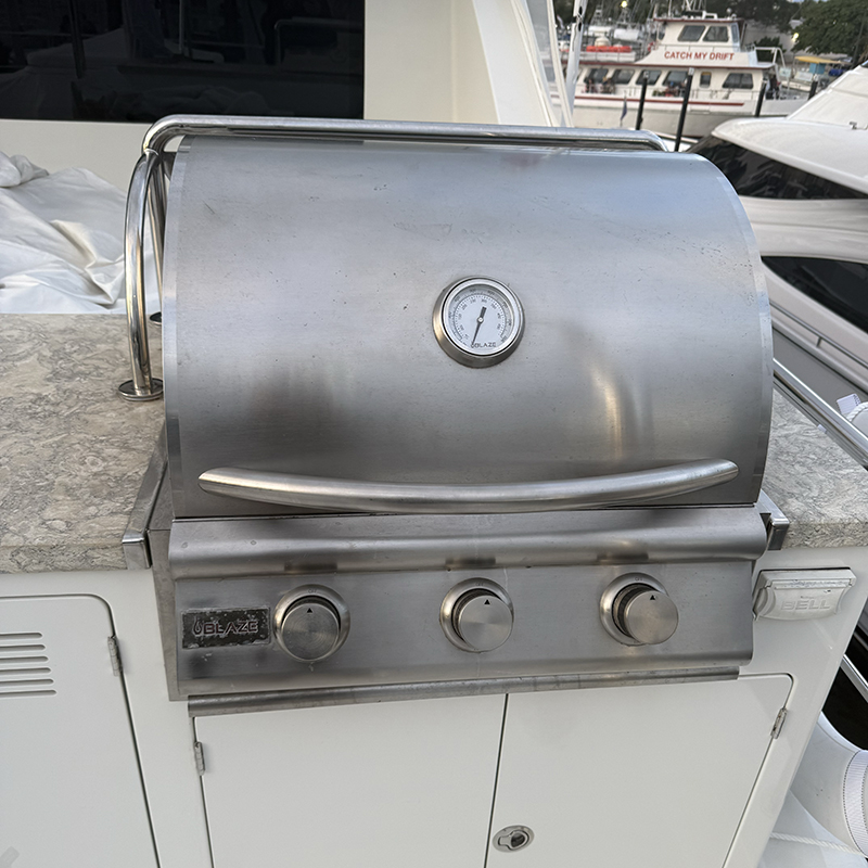 Servicing a Blaze Grill on a Motor Yacht in Broward County